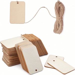 Rectangular Wooden Pendant Unique Handicraft for Home Christmas Decoration <b>Blank</b> Keychain Supply - Product Image 2