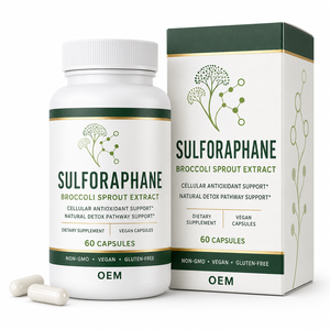 Capsules de Sulforaphane Complément Alimentaire Extrait de Brocoli Antioxydant Cellulaire Bien-être Végétalien Sans OGM Sans Gluten OEM ODM - Product Image 1