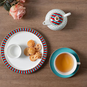 P & T Assiettes en porcelaine d'os de luxe chinoises Usine Personnalisation Décalcomanie Assiettes en porcelaine Ensembles Vaisselle Vaisselle pour <span class=keywords><strong>Horeca</strong></span> - Product Image 5