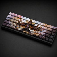 68 Keys Side Engraved PBT Dye Sublimation Keycaps Full Set OEM Profile for Mechanical Keyboard Compatible MX Switches