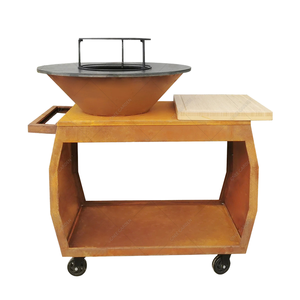 Brasero barbecue en acier corten de qualité supérieure, moderne et robuste, avec allumage automatique et sécurité anti-flamme pour une utilisation en extérieur dans le jardin - Product Image 1