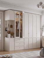 Armoire modulaire en placage de bois blanc, style mid-century, pour chambre à coucher