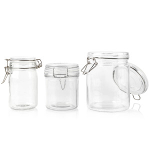 RTS 100 pièces / <span class=keywords><strong>Lot</strong></span> 200 ml Pot rond en PET à clip supérieur, portable, neuf, pour emballage alimentaire (algues, boue, bonbons) - Product Image 1