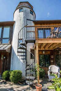 Reilbu phong cách hiện đại xoắn ốc cầu thang thép với điện tráng trong nhà & Ngoài trời lan can cầu thang - Product Image 4