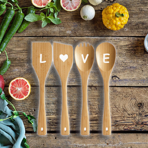 Ensemble d'ustensiles de cuisine pour le réchauffement de la maison Ustensiles de cuisine en bambou avec spatule Ensemble d'accessoires durables et écologiques - Product Image 3