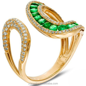 Joyería de Esmeralda de Laboratorio en Oro Sólido 14K - Diseño Personalizado OEM - Servicio <span class=keywords><strong>CAD</strong></span> Gratis - Pedido Mínimo 1 - TELUL - Product Image 3