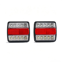 Kit de feux arrière magnétiques à double couleur avec 16 LED et lentille transparente pour remorques et camions