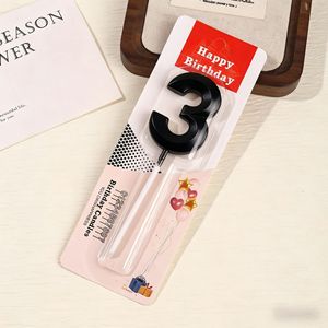 เทียนพาราฟินสีดำจากโรงงานสำหรับตกแต่งเค้กคริสต์มาสและวันเกิด - Product Image 5