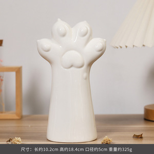 Vaso a forma di mano in ceramica di nuovo stile moderno vaso a forma di fiore per arredamento carino a forma di artiglio di gatto vaso di piante intero vendita in fabbrica vaso bianco - Product Image 6