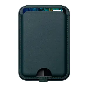 新しい耐衝撃性Puレザーシリコンホルダー携帯電話マグネットカードバッグケースIphone用磁気ウォレット
