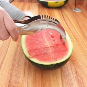 Cortador de sandía de acero inoxidable, herramienta de corte de frutas de doble cabezal para uso en la cocina - Product Image 1