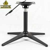Base de fauteuil ottoman pivotant à 360 degrés, réglable en hauteur, en alliage d'aluminium métallique 4 étoiles, finition noire mate, pour chaise de loisirs