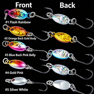 3g 5g Micro Mini Jig en métal avec paillettes brillantes, yeux sanglants 3D, type cuillère, Vibe Jigging, leurre bionique coulant, hameçon simple - Product Image 6