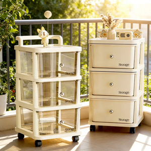 Chariot de <span class=keywords><strong>rangement</strong></span> coulissant en plastique mobile à <span class=keywords><strong>bas</strong></span> prix, tiroir, armoire - Product Image 1