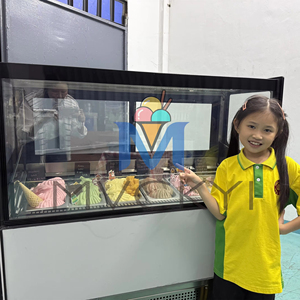 Mvckyi 1/4 6 Pan Ice Cream hiển thị Cooler siêu thị giá Showcase cho Gelato Tủ đông Máy làm lạnh tủ lạnh cơ khí - Product Image 2