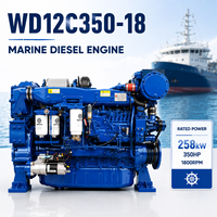 Moteur diesel marin turbocompressé SCDC Weichai WD12C350-18 258 kW 350 CV 1800 tr/min pour bateau de travail et navire de transport