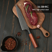 Cuchillo de Cocina de Acero Inoxidable con Alto Contenido de Carbono, Hecho a Mano, con Hoja Negra Korouchi, de Alta Calidad, 440C, para Chef