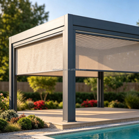 Pergola en aluminium motorisée à lames orientables, toit rétractable électrique en aluminium, imperméable, pare-soleil automatique pliable pour terrasse extérieure et jardin