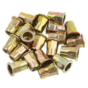 Écrou à sertir à tête plate demi-hexagonale en acier inoxydable 304/acier au carbone, plaqué zinc jaune, fileté M4 M5 M6 M12 - Product Image 5
