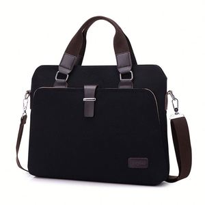 Best Selling Men's Briefcase <b>Canvas</b> Portable Laptop Case with Soft Cotton Lining Protective Briefcase <b>Bag</b> with Handle - Product Image 2