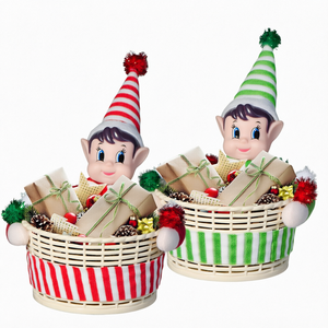 Panier à bonbons de Noël, boîte à friandises ronde, boîte à collations de fête, récipient cadeau festif pour la décoration de fête - Product Image 1
