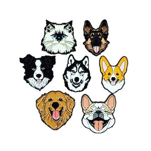 Mignons Pins en émail de zinc pour animaux de compagnie : Berger allemand, Husky, <span class=keywords><strong>Bouledogue</strong></span> français, Corgi, Animaux de dessin animé, Nouvel An Chinois - Product Image 3