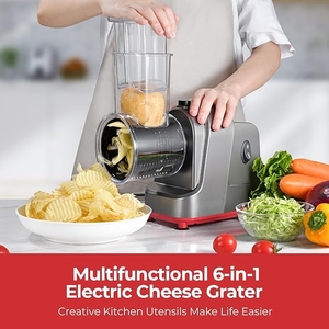 Electric <b>Cheese</b> <b>Grater</b> Salad Maker With 5 Different Shapes of Blades Electric Salad Machine for <b>Cheeses</b> Fruits Vegetables - Product Image 2