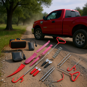 Crochet de remorquage pour camion, en plastique rouge, outil d'urgence pour remorque, nettoyage d'arbres, 1 ensemble - Product Image 2