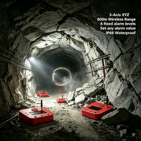 Moniteur de tremblements de terre inclinables pour soutien de câbles de tunnel minier 001 Deg IP66 avec fixation magnétique et alerte continue pour câbles miniers