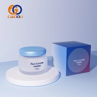 Ensemble de flacons en verre pour lotion à pompe bleue de luxe 30 ml 60 ml 120 ml 10 g 30 g 50 g Pot en verre cosmétique givré pour soins de la peau