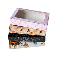 Cajas de Embalaje Rectangulares de Cartón Rosa y Negro Personalizadas con Ventana para Pasteles - ¡Gran Venta!