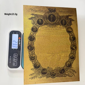 Stati Uniti Banconota Commemorativa in Oro 24K della Dichiarazione di Indipendenza 1776-2026, Poster Bifacciale da Collezione, Arte Storica Americana - Product Image 2