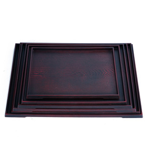 Chinese Style Round Non Slip <b>Tray</b> Rosewood Color For <b>Tea</b> Dessert Sushi Serving - Product Image 2