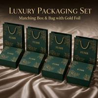 Ensemble de boîte d'emballage de luxe personnalisée pour bijoux et sac en papier avec fermeture magnétique et dorure à chaud pour l'emballage de bijoux et de parfums
