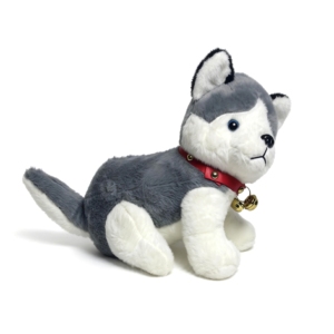 Adorable peluche Husky en tissu doux de haute qualité, adorable <span class=keywords><strong>chien</strong></span> de dessin animé en peluche avec clochette pour les amoureux des animaux, décoration de canapé - Product Image 2