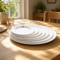Nouveau design pas cher en gros blanc en plastique mélamine plaques de chargeur de mariage