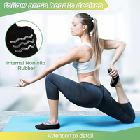 Chaussettes de yoga Pilates pour femmes-Chaussettes antidérapantes pour yoga, barre, hôpital, pieds nus, fitness, entraînement
