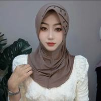 Voile instantané en éponge douce, forme fantaisie, orné de cristaux, style décontracté et simple, pour femmes musulmanes, style Dubaï