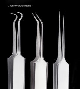 Bán Sỉ Thép Không Gỉ Blemish Bác Sĩ Da Liễu Lớp Mũi Mụn Comedone Extractor Tool Mụn Kim Off Remover Tweezer - Product Image 3