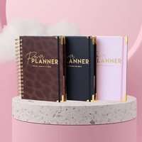 Personnalisé 2023 2024 A5 rose spirale objectif de Manifestation hebdomadaire Journal planificateur Agenda carnet de notes pour cadeau