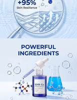 Sérum Visage Anti-Âge Personnalisé à Marque Blanche Éclaircissant Anti-Primaire des Signes de Vieillesse au Peptide de Cuivre Bleu GHK-Cu
