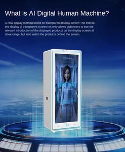 Vitrine d'affichage holographique numérique IA avec dialogue vocal interactif, présentateur virtuel 3D, en métal, pour l'éducation en intérieur et les visiteurs - Product Image 3