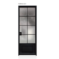 Portes intérieures modernes en alliage d'aluminium français sur mesure, à vitrage simple, pour appartement, chambre, centre commercial, supermarché, salon commercial