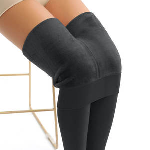 Leggings Invernali da Donna Taglie Forti, Neri, Elasticizzati, Traspiranti, in Pile, Spessi e Caldi - Product Image 2