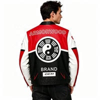 Blouson de course en cuir pleine fleur avec logo gaufré personnalisé, applique en cuir contrastant OEM, patch brodé, vêtement d'extérieur streetwear de luxe