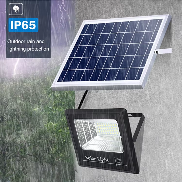 High Lumen SMD 5730 Aluminum Housing Garden IP65 Waterproof Solar-Powered LED Flood Light 6000K Daylight 120 Beam Angle CE