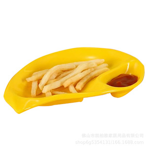 <b>Melamine</b> snack <b>plate</b> with vinegar dish, uniquely shaped compartmentalized fries <b>plate</b>, creative plastic bar dumpling <b>plate</b>, - Product Image 5