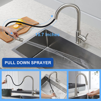 Robinet de cuisine moderne en gros, deux modes d'eau, robinet d'évier de cuisine à poignée unique, eau chaude et froide.