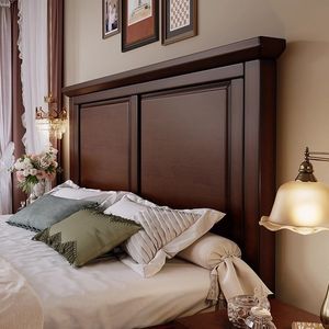 Modern Bedroom Furniture Sets MahoganyVeneer Solid Wood Frame <b>Storage</b> Platform <b>Bed</b> King Size With 2 Side Drawers 6802 <b>Bed</b> Frame - Product Image 2