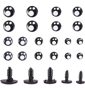 Occhi di sicurezza in plastica nera da 8mm-16mm per bambole, ricamati a uncinetto, stile Kawaii, con rondelle a pressione manuale, certificati EN-71, 100 pezzi - Product Image 6